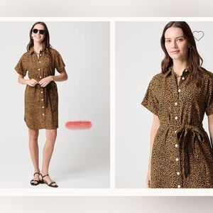 J Crew NWOT leopard shirt dress, x small